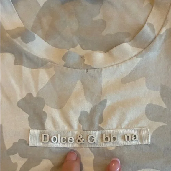 Dolce & Gabbana White & Grey Camouflage T-Shirt size XL / IT 54